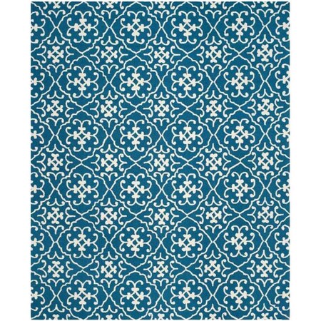 Safavieh Four Seasons Hand Hooked Rectangle Rug- Navy - Ivory- 3 ft. 6 in. x 5 ft. 6 in. FRS234H-4